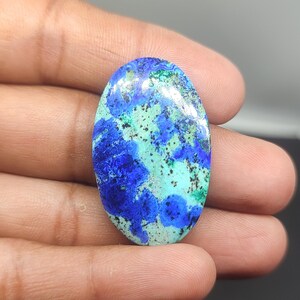 Buy Blue Bird Azurite, Cabochon Azurite, gemstone top quality oval shape for jewelry making loose gemstone natural Azurite size 33x21x5 mm