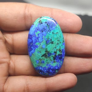 Buy Blue Bird Azurite, Cabochon Azurite, gemstone top quality oval shape for jewelry making loose gemstone natural Azurite size 40x24x6 mm