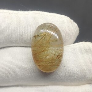 golden Rutile Quartz-Natural-Rutile Quartz Gemstone - Flat Back Rutile Quartz Cabochon Rutile Quartz Crystal for jewelry making loose stone