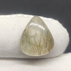 golden Rutile Quartz-Natural-Rutile Quartz Gemstone - Flat Back Rutile Quartz Cabochon Rutile Quartz Crystal for jewelry making loose stone