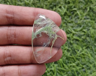 Garden Quartz Cabochon: Handmade Gemstone for Jewelry Making (42x28x8 mm)