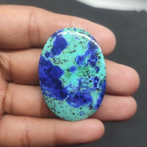 Buy Blue Bird Azurite, Cabochon Azurite, gemstone top quality oval shape for jewelry making loose gemstone natural Azurite size 40x28x6 mm