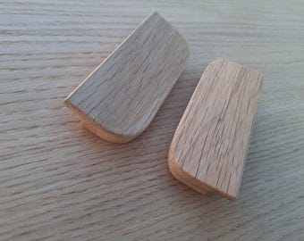 Bouton de meuble fait main en bois de chêne : poignée de tiroir de garde-robe