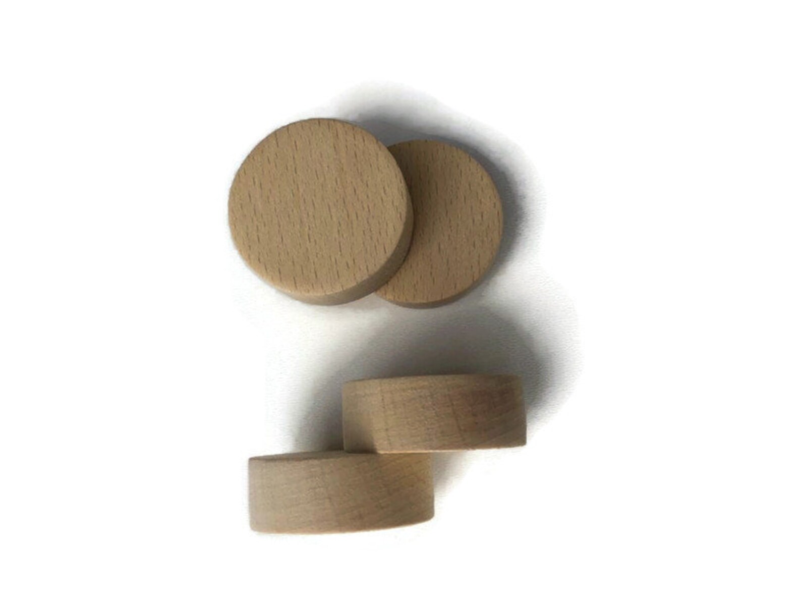 Cabinet Knobs/drawer Buttons / Double Round Wooden Knobs. - Etsy