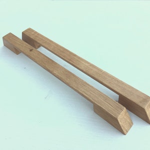 Solid Oak Linear Handle: Wooden Drawer Pull, Furniture Hardware