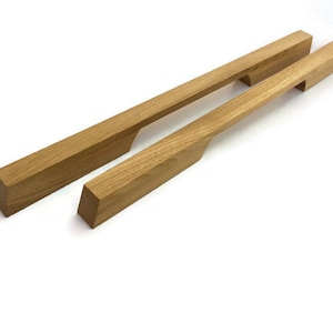 Maniglia in legno di quercia naturale fatta a mano: per guardaroba, cassetti e cucina
