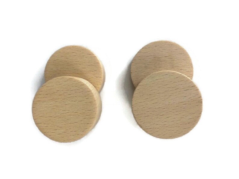 Cabinet Knobs/drawer Buttons / Double Round Wooden Knobs. - Etsy