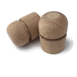 Handmade Natural Oak Wood Knob: Minimalist Furniture Pull