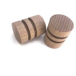Cylindrical Wooden Knob: Natural Oaq Cabinet Pull, Handmade