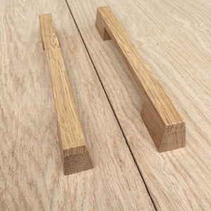 Manijas de cajón de roble hechas a mano: tiradores de gabinete modernos