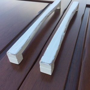 Slim wooden handles,  natural and painted drawers knobs, cabinet doors pulls, handmade furniture handle.