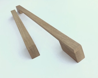 solid wood linear  handle, wooden handles for kitchen, wooden pulls for dresser, oak handle for drawers, furniture hardware.