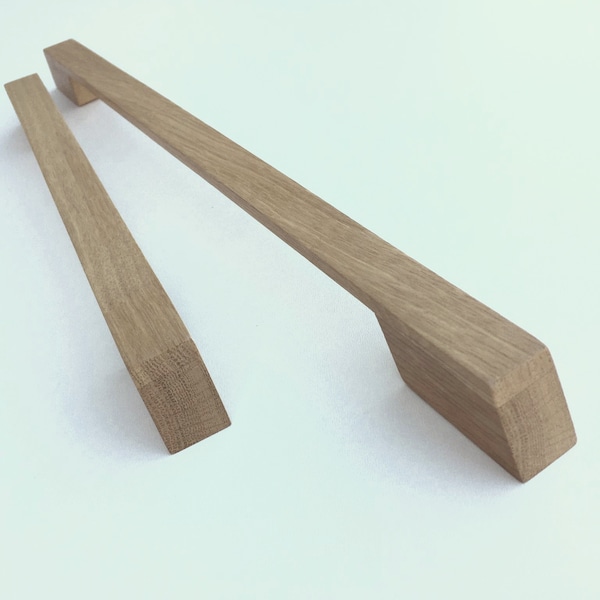 solid wood linear  handle, wooden handles for kitchen, wooden pulls for dresser, oak handle for drawers, furniture hardware.