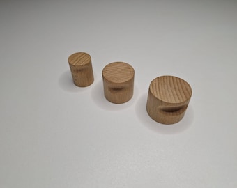 Puxador de gaveta/Puxador de madeira cilíndrico/Puxador minimalista de carvalho/Botões naturais/