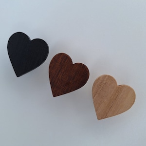 Heart knobs/ Oak  handle/Wood pulls.