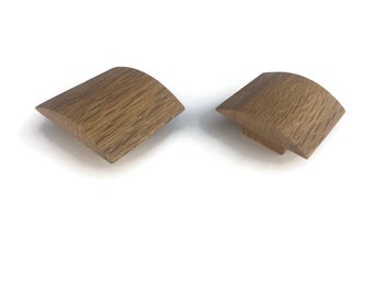 Square knob/Cabinet knobs/ Oak  handle.
