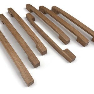 Handmade Oak Wood Drawer Pulls: Modern Rustic Furniture Handles