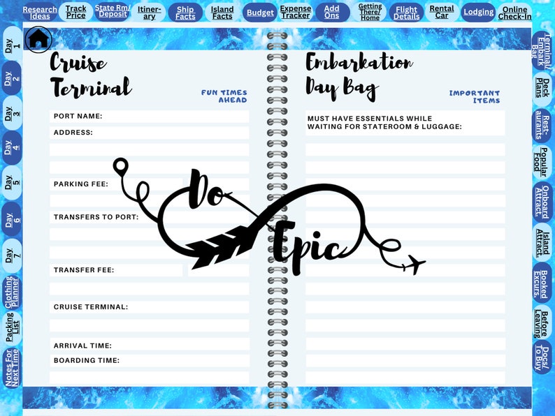 Digital Cruise Travel Planner & Journal: Nautical Adventures Await - Etsy