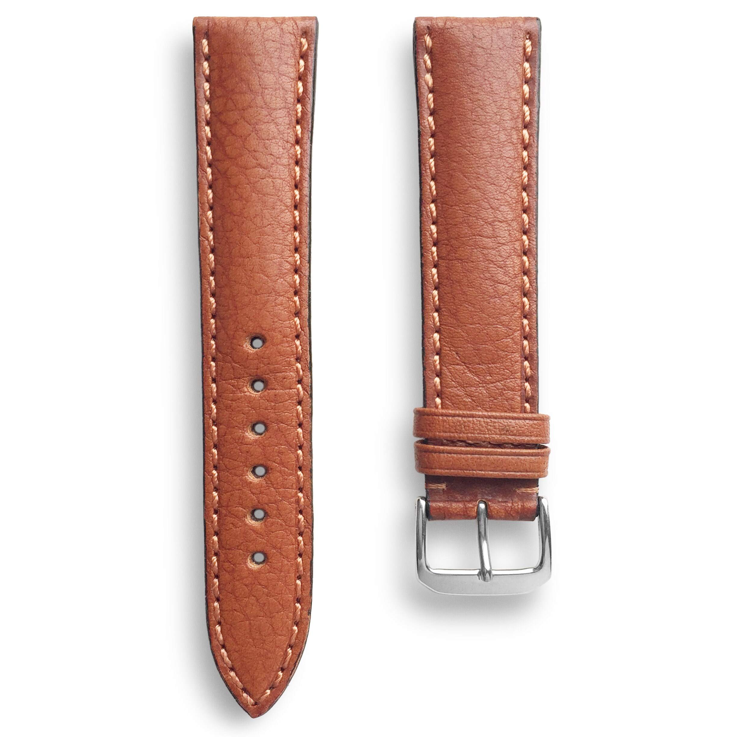 Cinturino Orologio Uomo In Pelle Vera Nera, Grana Bufalo, Larghezza 18mm - Nuovo Con Etichette