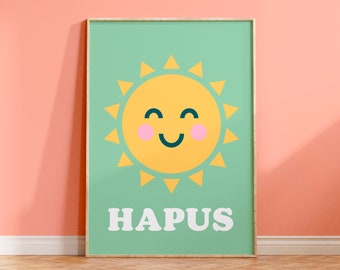 Sun Nursery Print  |  Hapus Nursery Print  |  Happy Nursery Print  |  Welsh Sun Nursery Print  |  Hapus Print  |  Welsh Kids Print