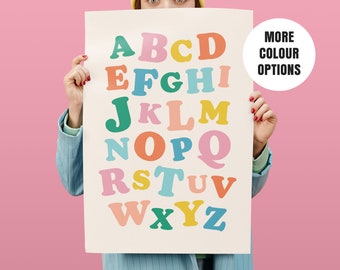 Alphabet Print | Kid's Alphabet Print | Montessori Alphabet Print | Neutral Nursery | Contemporary Alphabet Print