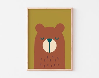 Bear Nursery Print  |  Cute Bear Print  |  Woodland Nursery Print |  Bear Print