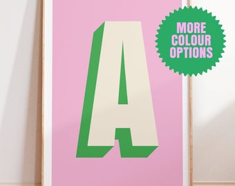 Initial Print | Colourful Initial Print | Customisable Initial Print | Personalised Name Prints | Name Prints | Kid's Room Print