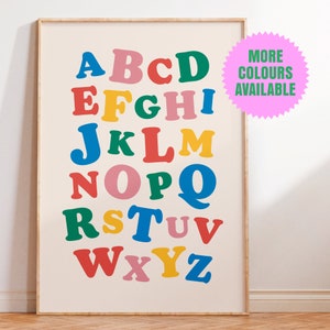 Colourful Alphabet Print | Montessori Alphabet Print | Bright Alphabet Print | ABC Print | Colourful Educational Prints | Nursery Prints