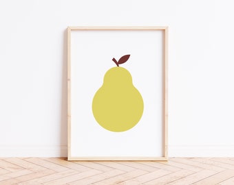 Pear Print  |  Nursery Fruit Print  |  Nursery Pear Print  |  Fruit Wall Gallery  |  Fruit Playroom Print