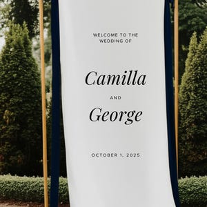 Fabric Wedding Welcome Sign, Minimalist Wedding Welcome Sign, Custom Linen Wedding Sign, Modern Wedding Welcome Sign, Fabric Sign, Wedding