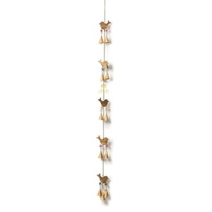 Antique Style Metal Bird Hanging,  Rustic Look Wall Hanging, Brass Wind Chime, Diwali Decor Items, Vintage Style Bells Hanging, Garden Decor