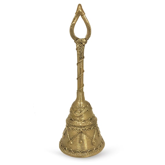 Handmade Brass Bell: Dhokra Art Temple Decor