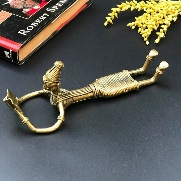 Indian traditional Dhokra art lady, Handcrafted brass statue reading Book Lady for decoration and gifting, Tribal art Brass Items