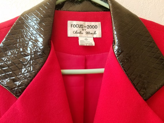 Focus 2000 Womens Sz 12, Red Wool Jacket - image 3