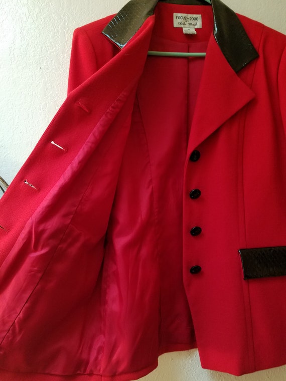 Focus 2000 Womens Sz 12, Red Wool Jacket - image 4