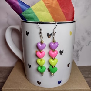 Sappho Lesbian Pride Heart Earrings