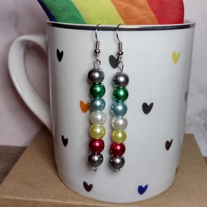 Pearlescent Disability Pride Dangle Earrings