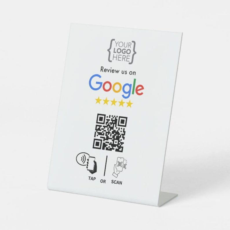 Custom NFC Google Review Stand Template 1