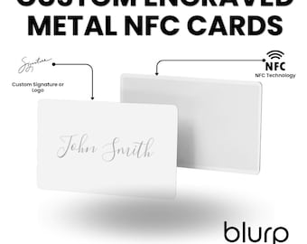 Weiße, selbst gestaltete Metall-NFC-Visitenkarte