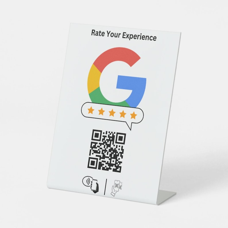 Custom NFC Google Review Stand Template 3