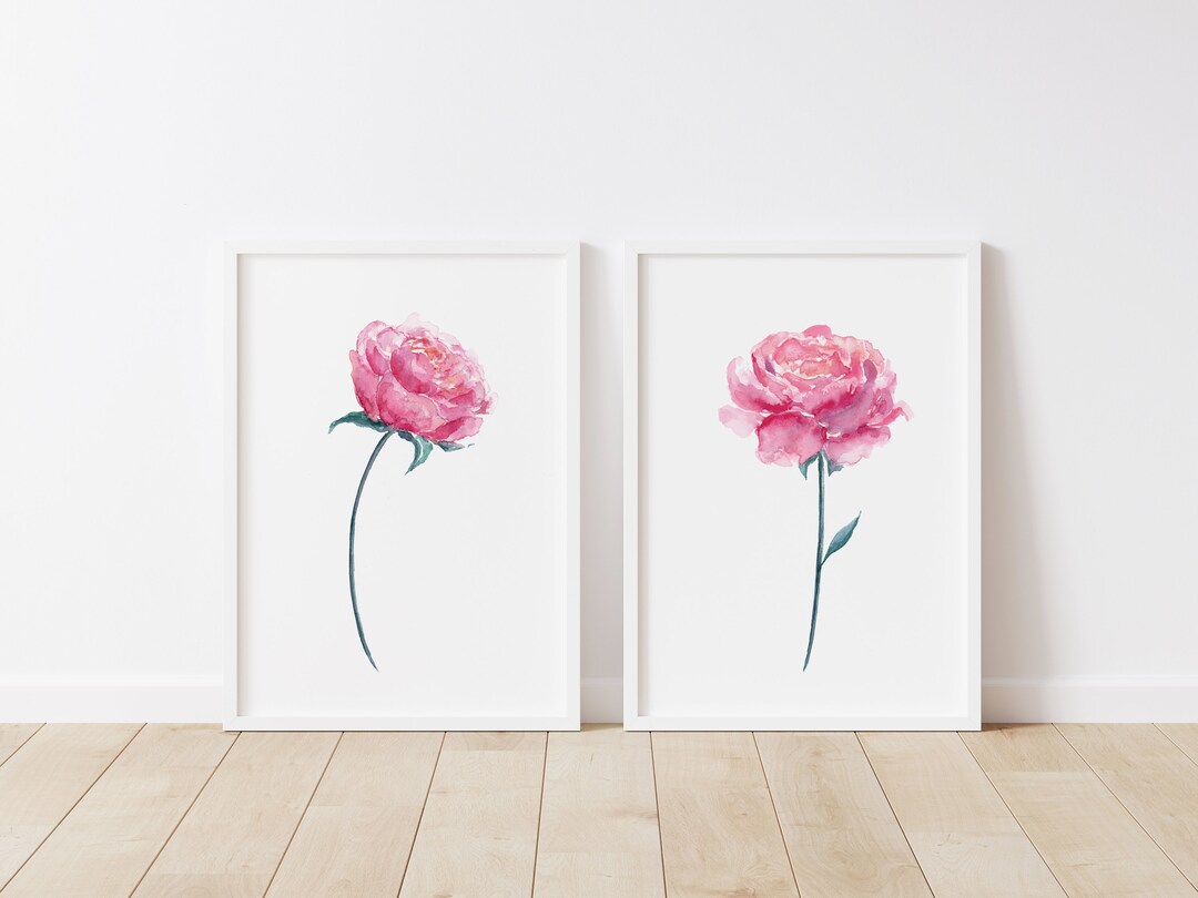 Peony Print Set Digital Download, Printable Floral Wall Art Set of 2 ...