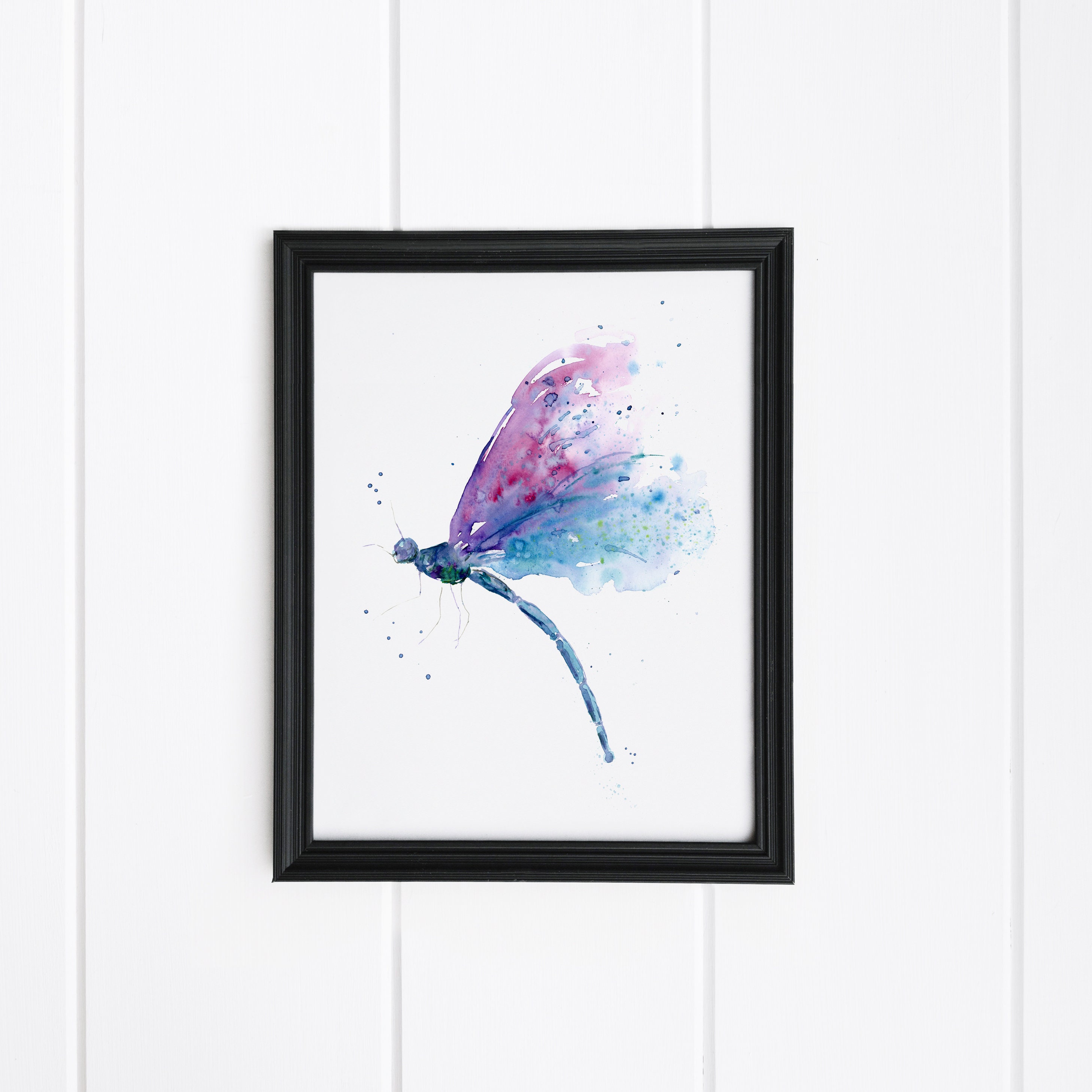 Dragonfly Watercolor Print, Printable Kids Bedroom Wall Art, Digital ...