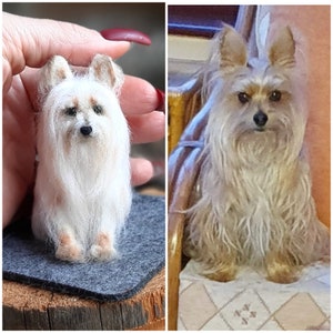 Needle felted DOG REPLICA CUSTOM dog Miniature from photo Replica pet Needle felted animals Miniature pets memorial wool sculpture