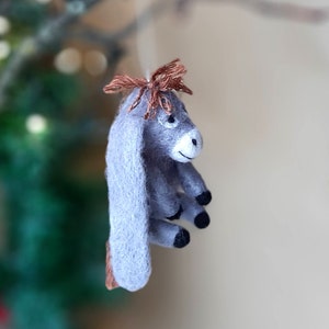 Christmas ornaments Christmas donkey Vintage Dollhouse miniatures Miniature animals Needle felted Miniature figurines image 4