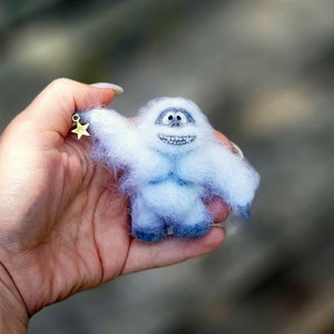 Needle felted Abominable snowman Vintage Christmas ornament yeti Christmas decor Dollhouse miniatures animals Needle felted animals