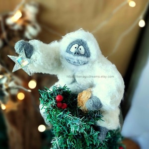 Abominable snowman Christmas tree topper Personalized yeti Custom yeti Vintage Christmas ornament Christmas decor tree toppers