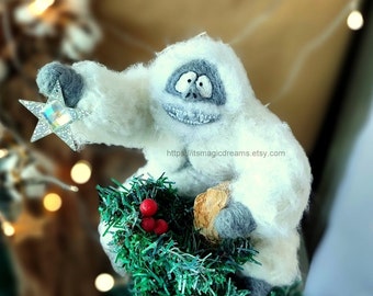 Abominable snowman Christmas tree topper Personalized yeti Custom yeti Vintage Christmas ornament Christmas decor tree toppers