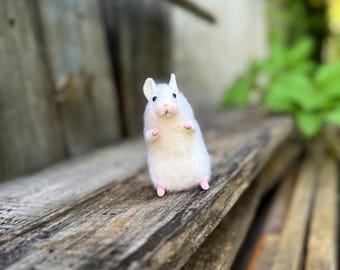 Naaldvilten MUIS sculptuur Littie gevilte wol muizen Poppenhuisminiaturen dieren Naaldvilten dieren