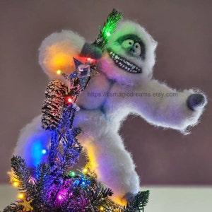 Abominable snowman Christmas tree topper Personalized yeti Custom yeti Christmas ornament Christmas decor tree toppers Christmas ornament