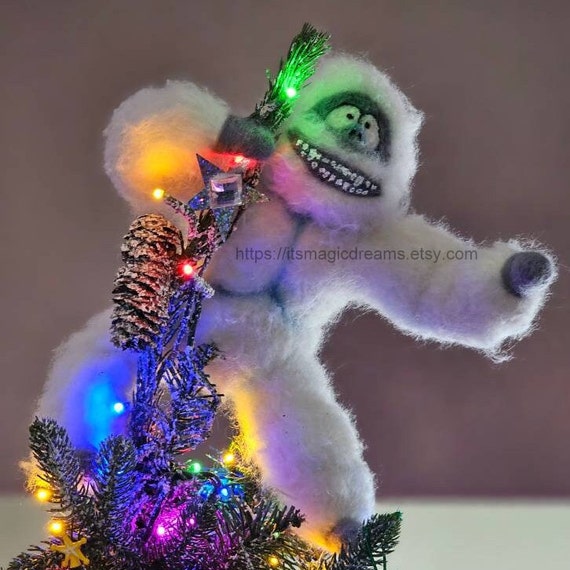 Yeti Abominable Snowman Glass Tree Topper